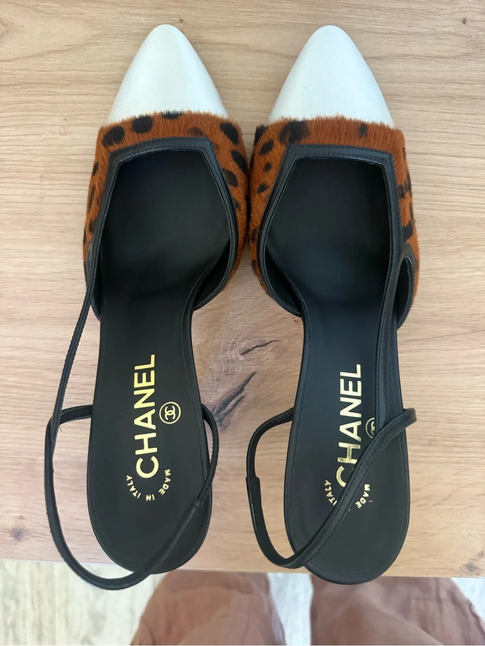 Chanel Leopard-Print Pointed Toe Slingback Pumps MATHIEU BLAZY